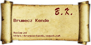 Brumecz Kende névjegykártya
